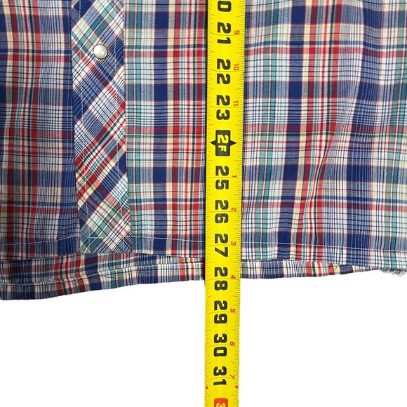 Vintage 70s Western Pearl Snap Button Plaid Shirt Mens M Retro Americana - Picture 11 of 11